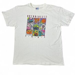 Vintage 1993 Tulsa, Ok Oktoberfest white Hanes Beefy T-Shirt